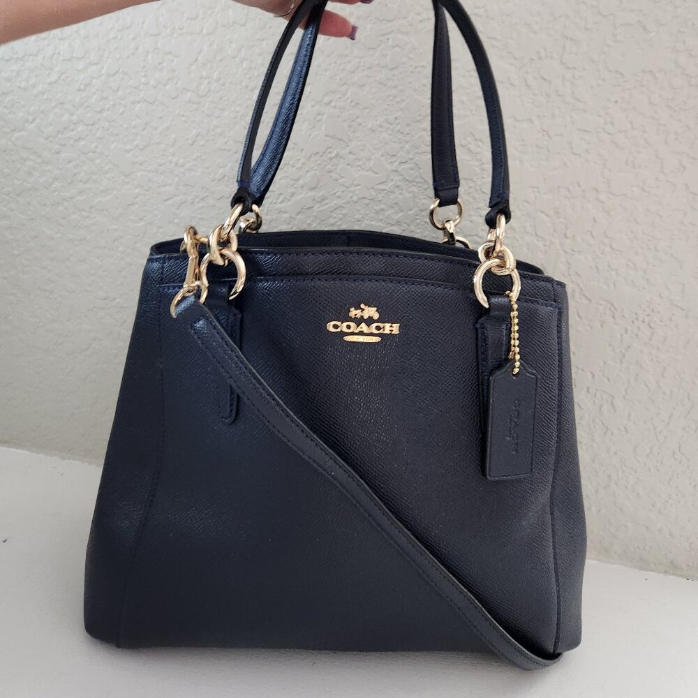 Euc Coach Minetta Midnight Blue Leather Shoulder Bag Purse